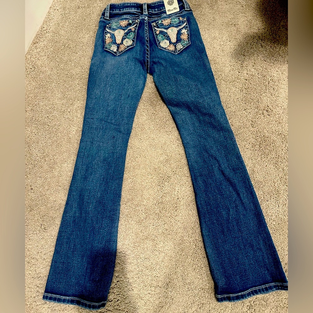 Youth size 14 Miss Me embroidered jeans, bootcut